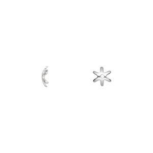 Bead cap, sterling silver, 5x1.5mm star, fits 5-8mm bead. Sold per pkg of 20.