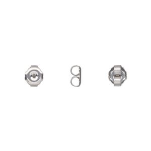 Earnut 1pkg40, 6x5mm scalloped round, stainless steel 20 pair