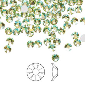 Flat back 1440pk limecicle AB foil back, Preciosa MAXIMA Czech crystal rhinestone 3.8-4mm chaton rose round SS16