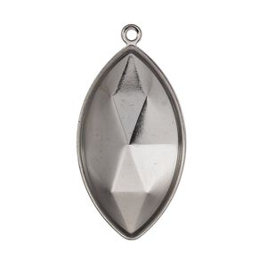 Focal, Almost Instant Jewelry&reg;, gunmetal-plated brass, 34x19mm marquise with 32x17mm marquise setting. Sold per pkg of 2.