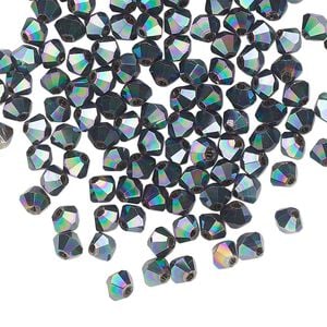 Bead 144pk crystal peacock shadow, Celestial Crystal&reg; 4mm bicone
