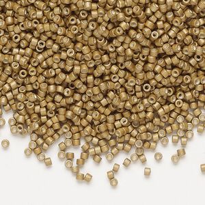 Seed bead, Delica&reg;, glass, pkg/7.5g, #11 round, opaque matte galvanized mead (DB-1163).
