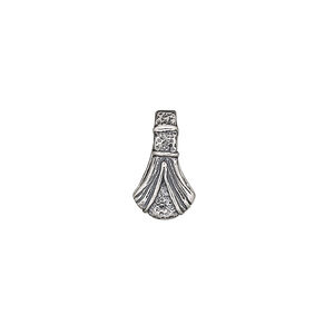 Bail, JBB Findings, ice-pick, antiqued sterling silver, 13x8mm fancy, 9mm grip length. Sold individually.