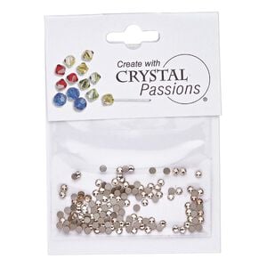 Flat back 144pk silk foil back, Crystal Passions&reg; 2.1-2.3mm rose round SS7 2058