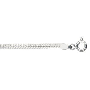 Chain 1pkg1 sterling silver foxtail, 2.3mm hammered / mixed clasp, 24 inch