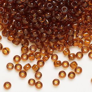Seed bead, Dyna-Mites&trade;, glass, transparent root beer, #6 round. Sold per 40-gram pkg.