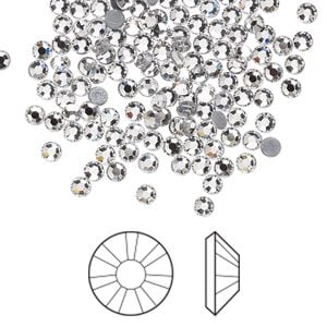 Flat back 144pk crystal foil back, Crystal Passions&reg; hotfix rhinestone 2.7-2.9mm rose round SS10 2038HF