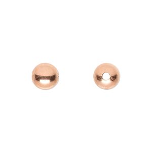 Bead 1pkg10 copper, 8mm round, clear-coated
