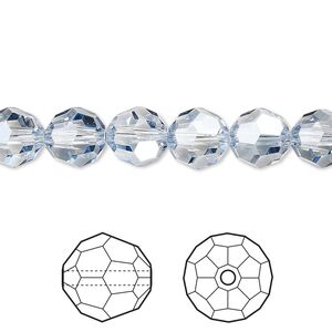 Bead 288pk crystal blue shade, Swarovski&reg; 8mm round 5000