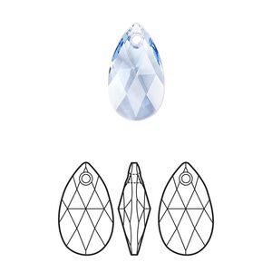 Drop 144pk light sapphire, Swarovski&reg; 16x9mm pendant pear 6106