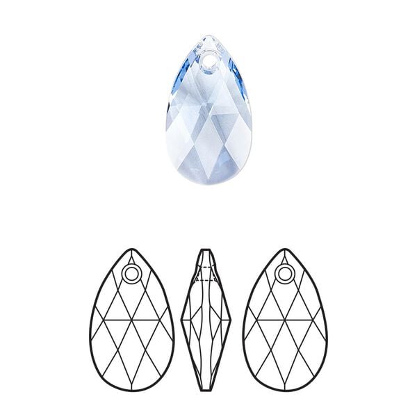 Drop 144pk light sapphire, Swarovski&reg; 16x9mm pendant pear 6106 image number 0