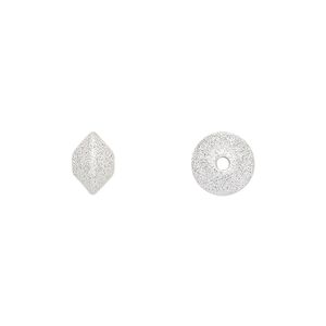 Bead 1pkg2 sterling silver, 8x5.5mm stardust saucer / hollow