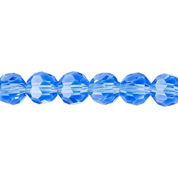 Bead 1pk 32 facets transparent light blue, Celestial Crystal&reg; 8mm round 15.5-16 inch image number 0