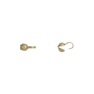 Bead tip bottom clamp-on 1pkg100 gold-plated, 6x3mm / open loop, brass / antiqued / Hot Tips&reg;