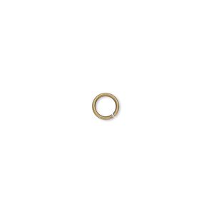 Jump ring 1pkg100 gold-plated, 5.5mm round, 20 gauge / 4mm inside diameter / brass / antique