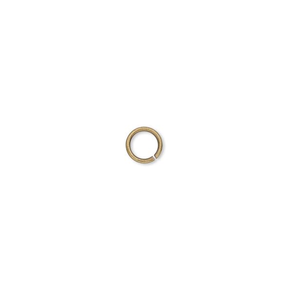 Jump ring 1pkg100 gold-plated, 5.5mm round, 20 gauge / 4mm inside diameter / brass / antique image number 0