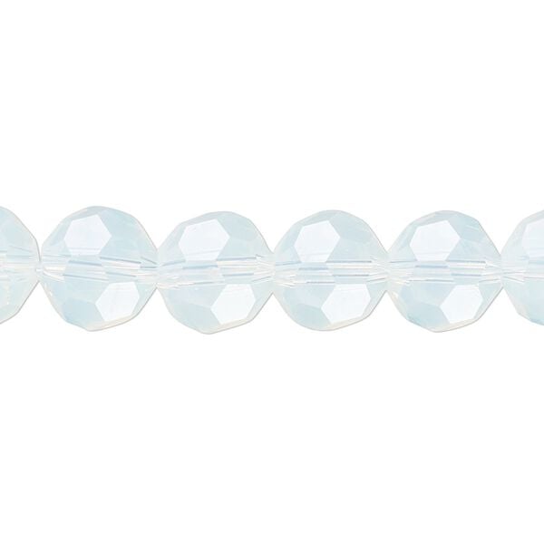 Bead 1pk 32 facets translucent clear frosted, Celestial Crystal&reg; 10mm round 15.5-16 inch image number 0