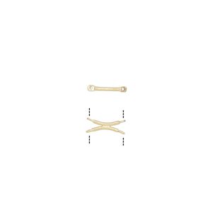 Link, gold-plated brass, 16x6mm double curve with 4 loops. Sold per pkg of 20.
