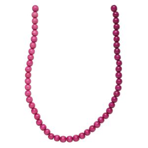 Bead 1pkg1, Taiwanese cheesewood (dyed / waxed), pink ombre, 7-8mm round, 15-1/2 to 16 inches.