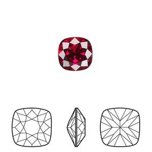 Fancy stone 6pk scarlet foil back, Crystal Passions&reg; 10mm cushion 4470
