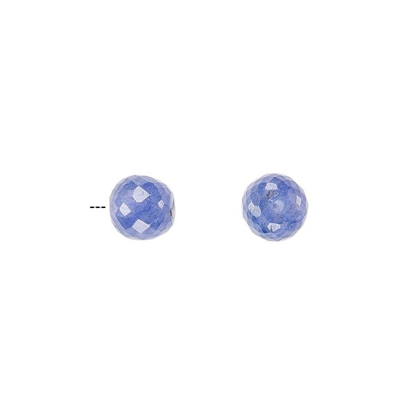 Tanzanite 1pkg1, half-drilled faceted round bead 6mm image number 0