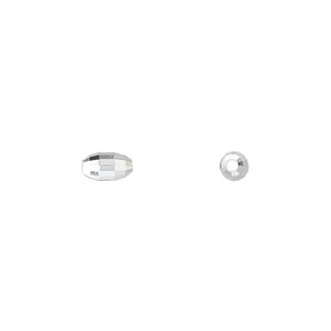 Bead 1pkg2 sterling silver, 7x4mm faceted oval
