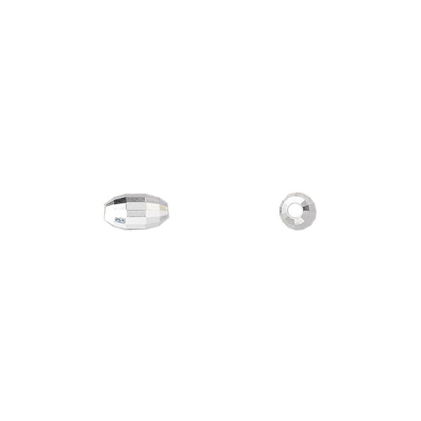 Bead 1pkg2 sterling silver, 7x4mm faceted oval image number 0