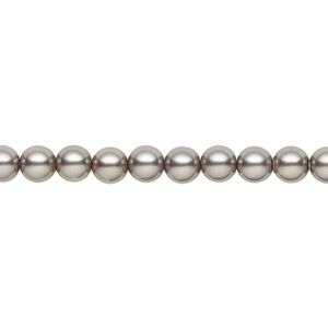 Pearl 500pk dark grey, Preciosa Czech crystal 5mm round