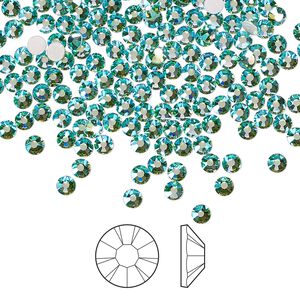 Flat back 1440pk Caribbean Sea AB foil back, Preciosa MAXIMA Czech crystal hotfix rhinestone 2.7-2.9mm chaton rose round SS10