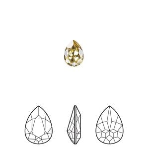 Fancy stone 4pk dark jonquil foil back, Crystal Passions&reg; Regenerated 8x6mm pear 4320