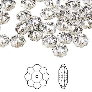 Margarita flower 288pk crystal foil back, Swarovski&reg; 8x3mm 3700