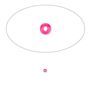 Component, Oh! Ring&trade;, silicone, neon pink, 1.5mm round with 0.5mm hole. Sold per pkg of 1,000.