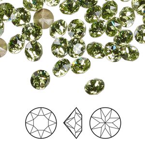 Chaton 12pk peridot foil back, Crystal Passions&reg; Regenerated 6.14-6.32mm round SS29 1088
