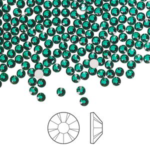 Flat back 144pk emerald foil back, Preciosa MAXIMA Czech crystal rhinestone 2.5-2.7mm chaton rose round SS9