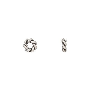 Jump ring 1pkg2 sterling silver, 6mm twisted round, 12 gauge / 2.5mm inside diameter / Hill Tribes / antiqued