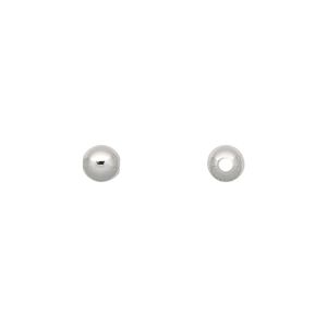 Bead 1pkg100 imitation nickel-plated, 5mm round, brass
