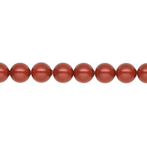 Pearl 500pk dark coral pearl, Swarovski&reg; 6mm round 5810