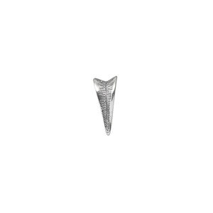 Bail, ice-pick, antiqued sterling silver, 10x5mm textured shield, 7mm grip length. Sold individually.