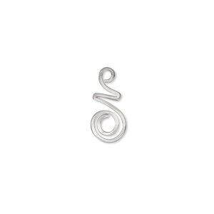 Drop, Hill Tribes, silver-plated brass, 16x7mm spiral. Sold individually.