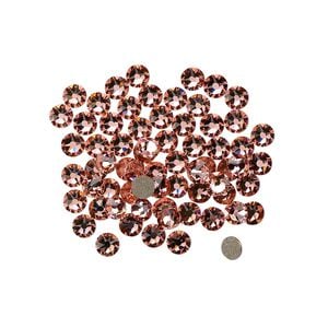 Flat back 144pk rose peach foil back, Crystal Passions&reg; 3-3.2mm rose round SS12 2088