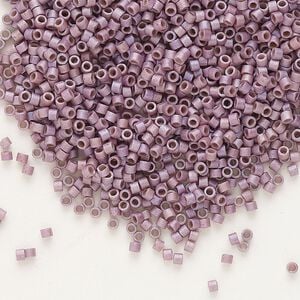 Seed bead, Delica&reg;, glass, pkg/7.5g, #11 round, opaque matte metallic gold iris violet (DB-1066).