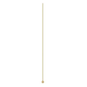 Head pin 1pkg2 14Kt gold, 1.5 inch / 1mm ball tip, 30 gauge
