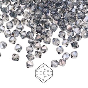 Bead 144pk crystal valentinite, Preciosa Czech crystal 4mm bicone