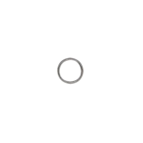 Jump ring 1pkg100 gunmetal-plated, 8mm soldered closed round, 20 gauge / 6.3mm inside diameter / brass image number 0