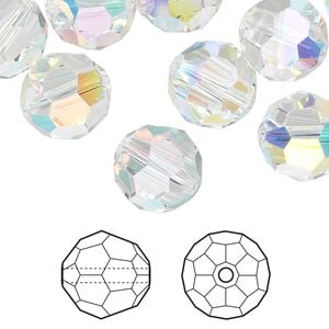 Bead 24pk crystal AB, Crystal Passions&reg; 12mm round 5000