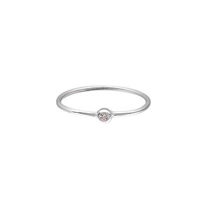 Ring, Create Compliments&reg;, cubic zirconia and sterling silver, pink, 3mm wide, size 7. Sold individually.