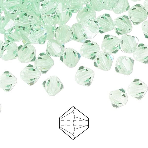 Bead 144pk chrysolite, Preciosa Czech crystal 6mm bicone image number 0