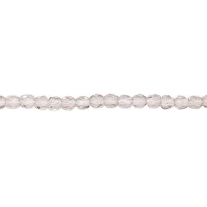 Bead, Czech fire-polished glass, lavender, 3mm faceted round. Sold per 15-1/2" to 16" strand, approximately 130 beads.
