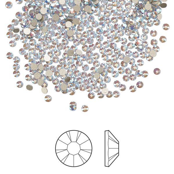 Flat back 1440pk light sapphire opal AB foil back, Preciosa MAXIMA Czech crystal rhinestone 1.7-1.9mm chaton rose round SS5 image number 0