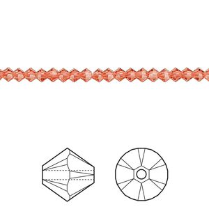 Bead 1440pk padparadscha, Swarovski&reg; 3mm XILION bicone 5328